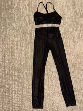 LuluLemon 3 Piece Shiny Black Set